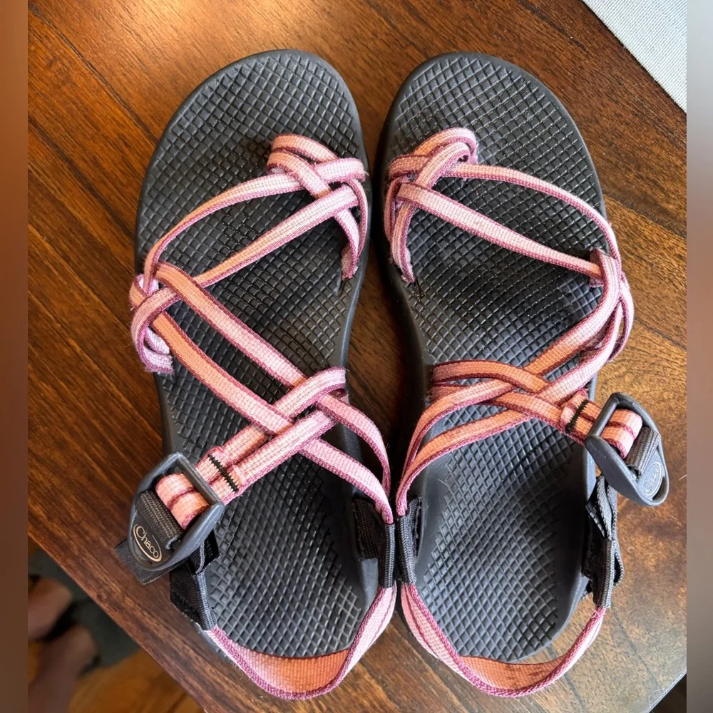 Chaco ZX2 Pink/Purple Duel Strap Sandals - Picture 1 of 6